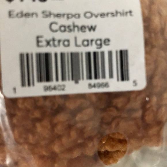 Marine Layer Eden Overshirt Cozy Sherpa Teddy Jacket Cashew Brown NWT XLarge - Picture 7 of 9